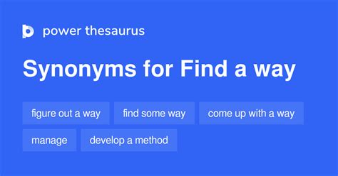 find a way synonyms